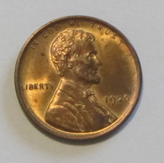 1920 UNCIRCULATED RED WHEAT CENT