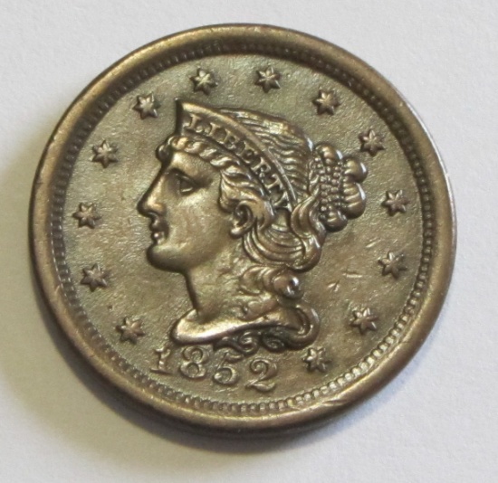 1852 BRAIDED HAIR LARGE  CENT