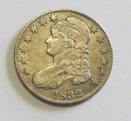 1832 CAPPED BUST HALF DOLLAR SOLID MID GRADE