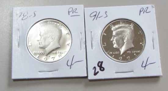 2 PROOF KENNEDY HALF