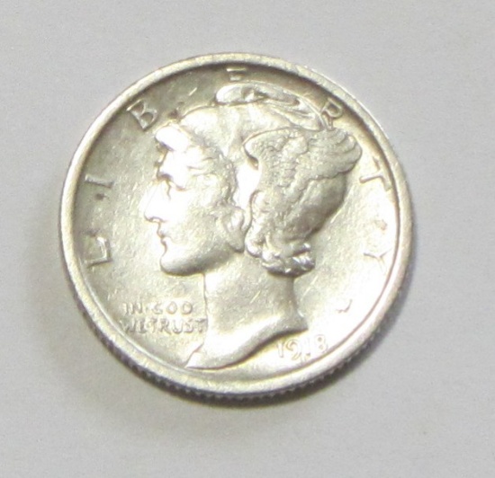 1918 MERCURY DIME