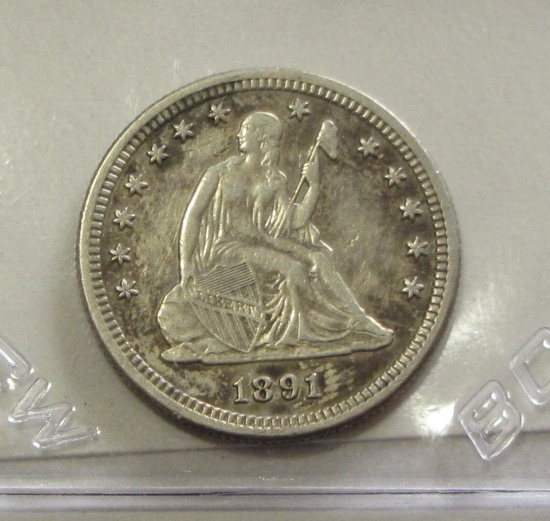 1891-S SEATED QUARTER