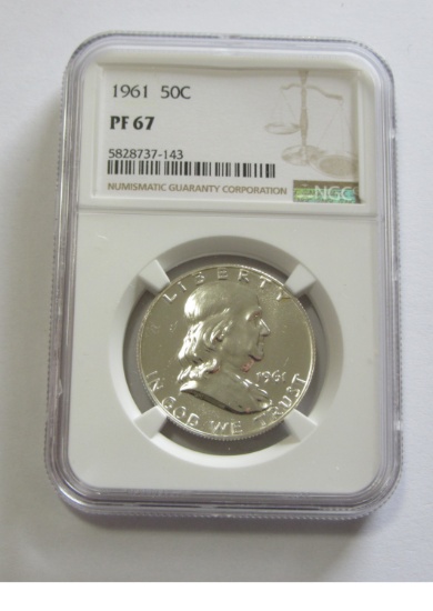 1961 FRANKLIN HALF NGC 67 PROOF