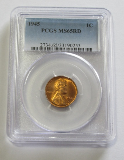 1945 WHEAT CENT PCGS 65