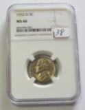 1952-D NICKEL NGC 66