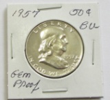 1957 Franklin Silver Proof Half Dollar CH BU