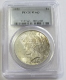 $1 1922 PEACE PCGS 63