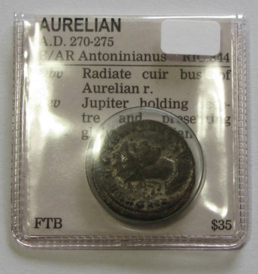 AURELIAN 270 AD ANCIENT TOUGH COIN SILVER