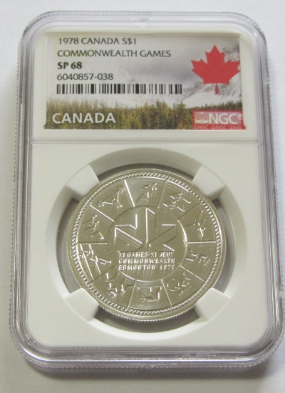 1978 $1 CANADA SILVER COMMONWEALTH NGC SP 68