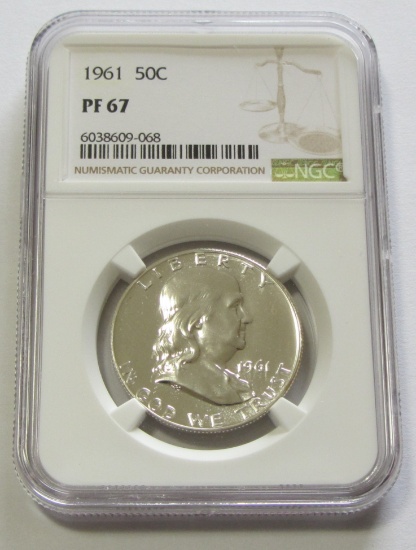 1961 PROOF FRANKLIN NGC 67
