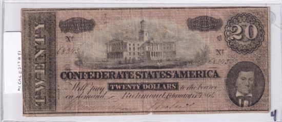 $20 1864 CONFEDERATE