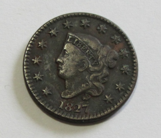 TOUGH DATE 1827 LARGE CENT