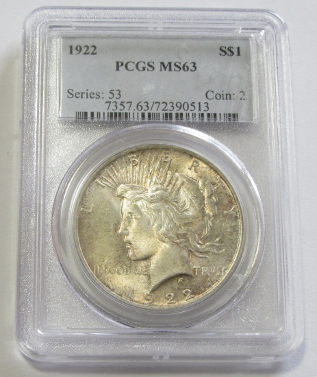 $1 1922 PEACE PCGS 63