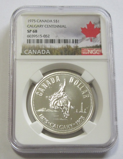 1975 SILVER CANADA NGC 68