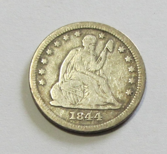 1844-O SEATED QUARTER TOUGH DATE FROM NEW ORLEANS