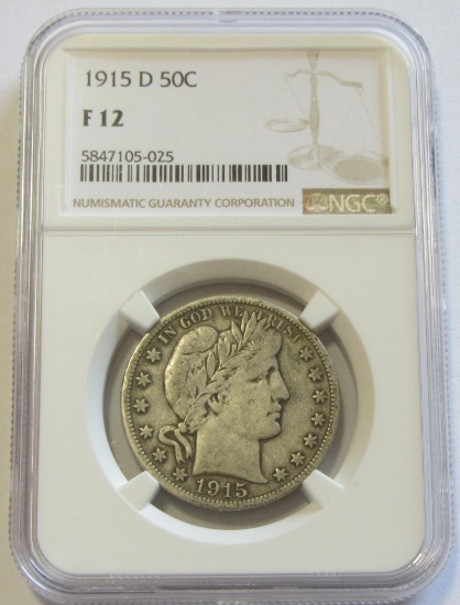 1915-D BARBER HALF NGC F12