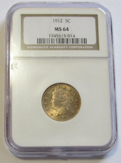 1912 LIBERTY NICKEL NGC MS 64