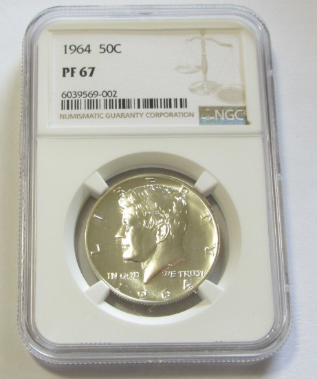 1964 KENNEDY PROOF NGC 67