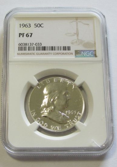 1963 PROOF FRANKLIN NGC 67