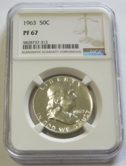 1963 PROOF FRANKLIN NGC 67