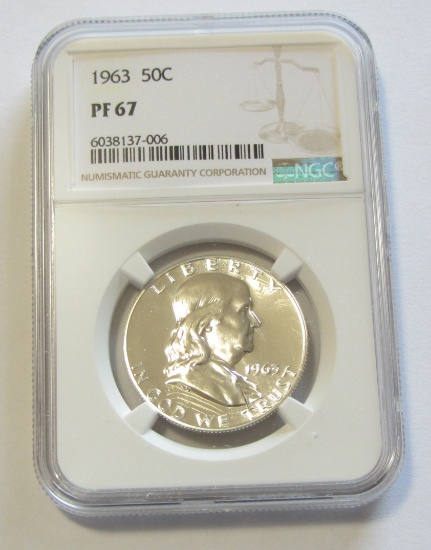 1963 PROOF FRANKLIN NGC 67