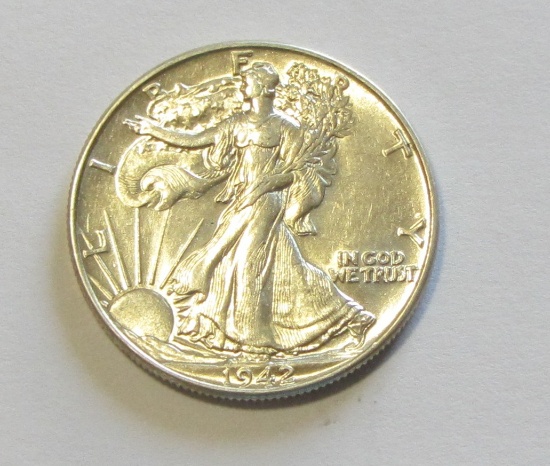 1942 BU WALKING LIBERTY HALF