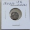 1852/2  (Possible 2 over 2) Silver 3 Cent