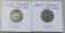 Lot of 2 - 1867 & 1868 Shield Nickel