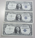 Lot of 3 - 1957 Silver Certificates Consecutive Banknotes UNC