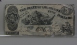 1862 $5 The State Of Louisiana Note