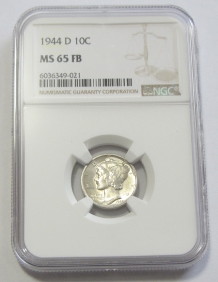 1944-D MERCURY DIME NGC 65 FB