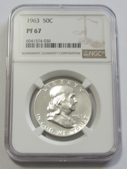 1963 FRANKLIN HALF NGC 67 PROOF