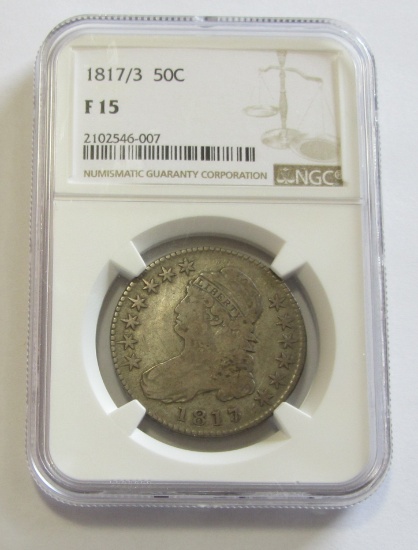 1817/3 BUST HALF OVERDATE NGC 15