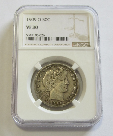 1909-O BARBER HALF NGC VF