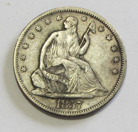 1857 HIGH GRADE SEATED $1