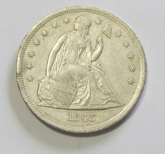 HIGH GRADE $1 1843 SEATED DOLLAR