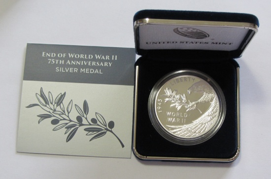 2020 PROOF SILVER WORLD WAR II MEDAL NEWLY ISSUED