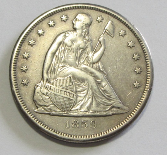 HIGH GRADE $1 1859-O SEATED DOLLAR