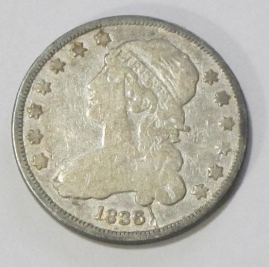 1836 CAPPED BUST QUARTER 25C