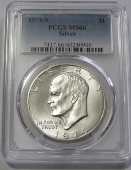 Silver 1974 s Eisenhower PCGS 66