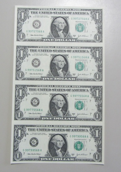 $1 SHEET OF 4 2003-A CHICAGO DISTRICT FEDERAL RESERVE NOTES