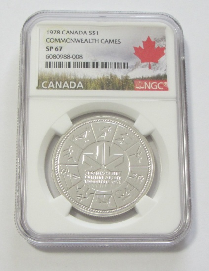 $1 1978 SILVER CANADA NGC 67