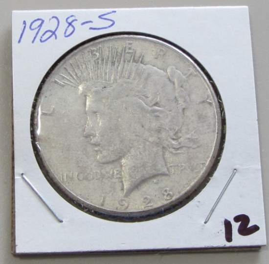 $1 1928 s peace silver dollar