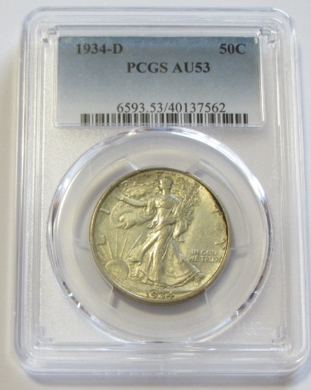 1934-D WALKING LIBERTY PCGS AU