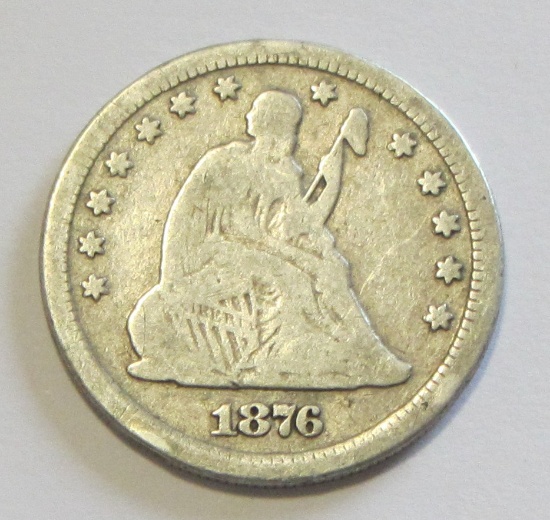 1876-CC SEATED QUARTER CARSON CITY