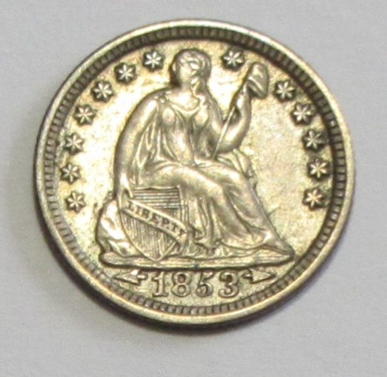 1853 SEATED HALF DIME