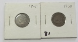 1901 1908 INDIAN HEAD CENT