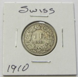 SILVER 1910 SWISS FRANC