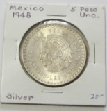 UNC SILVER 1948 MEXICO