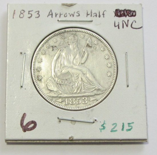 1853 Seated half dollar